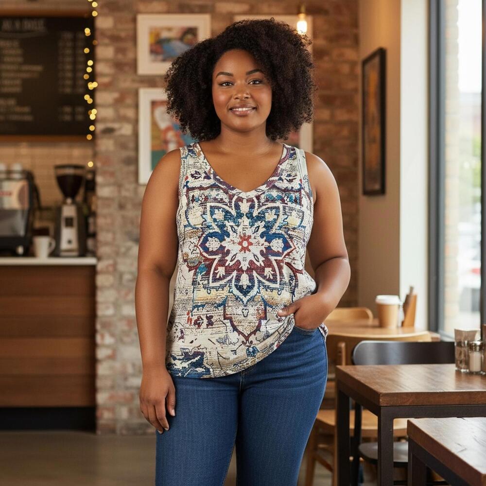 SHEIN Sleeveless Printed Tank Top Women’s Casual Summer